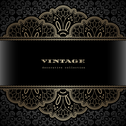 Vintage cecorative background material vector 02