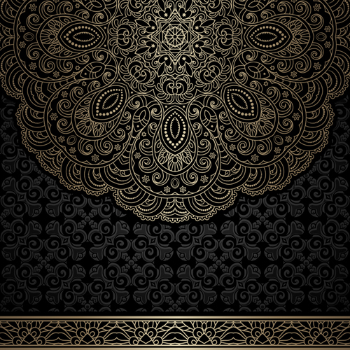 Vintage cecorative background material vector 03