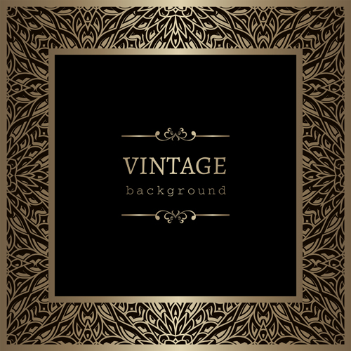 Vintage cecorative background material vector 04