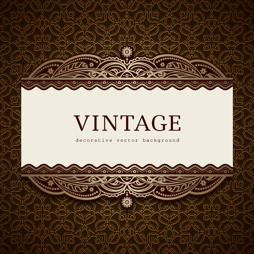 Vintage cecorative background material vector 05