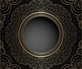 Vintage cecorative background material vector 06