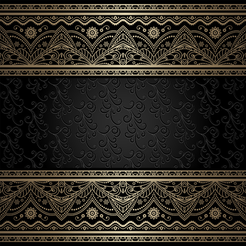 Vintage cecorative background material vector 07