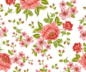 Vintage flower patterns vector graphics 01