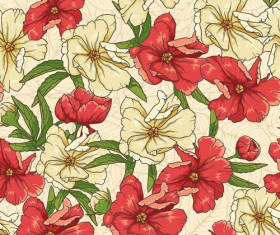 Vintage flower patterns vector graphics 03