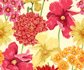 Vintage flower patterns vector graphics 04