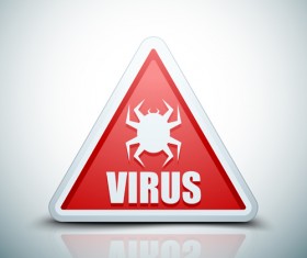 Virus warning sign vector material 02