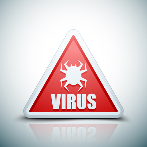 Virus warning sign vector material 02