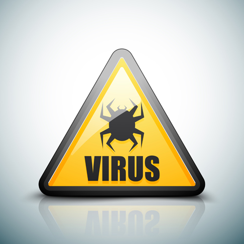 Virus warning sign vector material 04