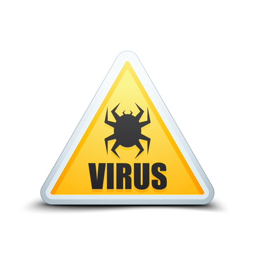 Virus warning sign vector material 05