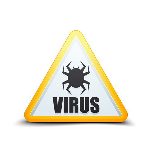 Virus warning sign vector material 09