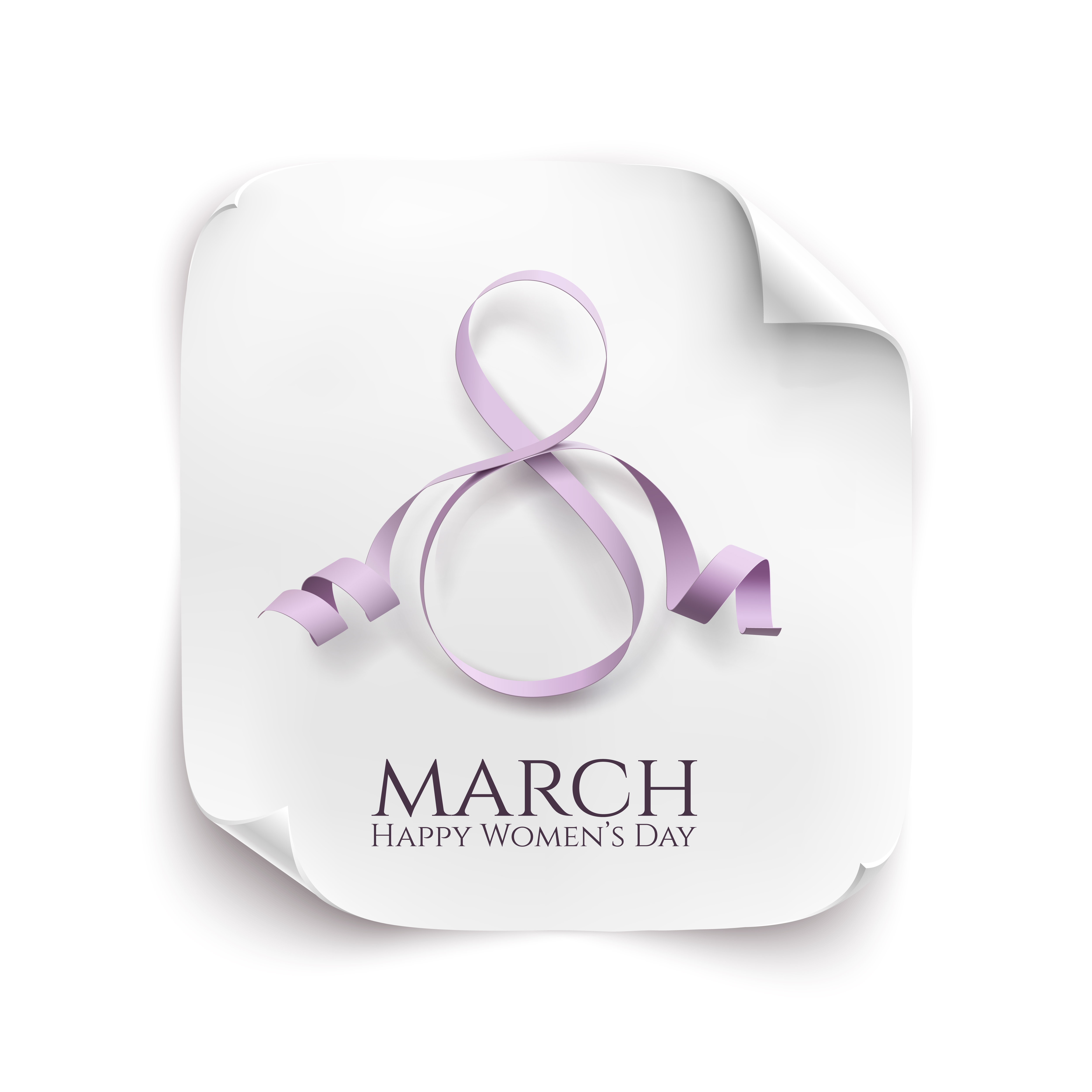 Woman day 8 march card with ribbon vector 02