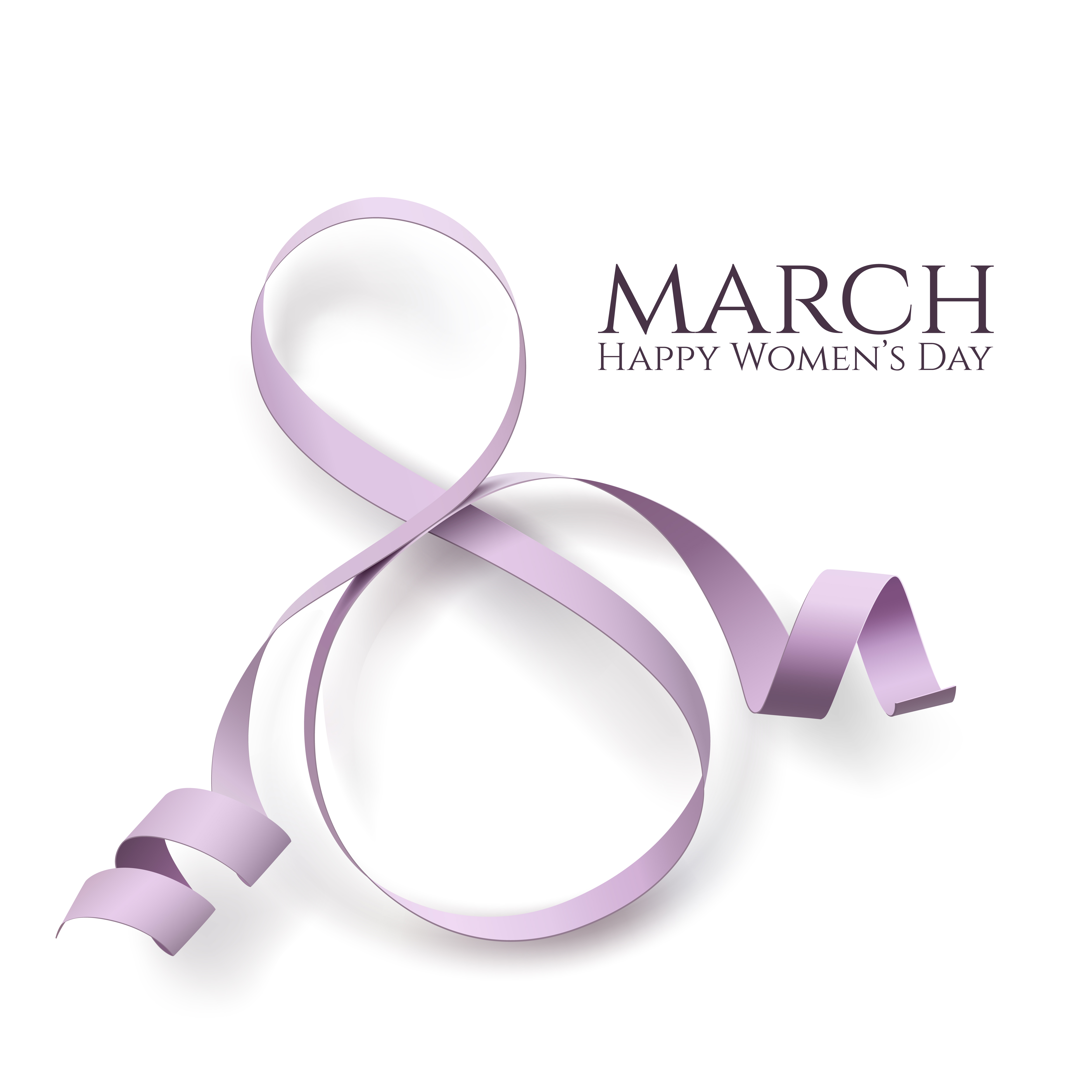 Woman day 8 march card with ribbon vector 03