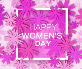 Womens Day 8 March holiday background with paper flower vector 10