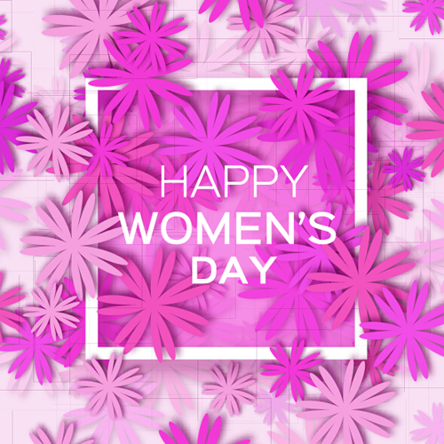 Womens Day 8 March holiday background with paper flower vector 10