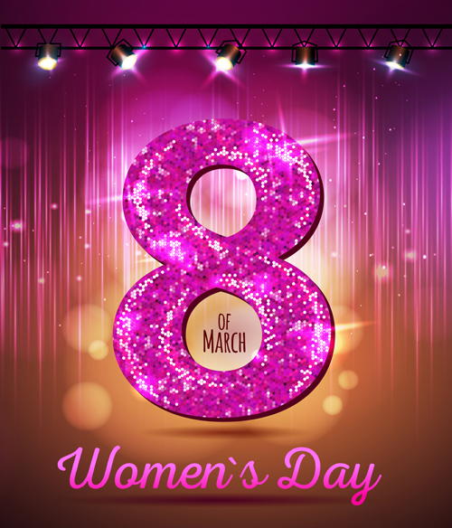 Womens day party background vector 01