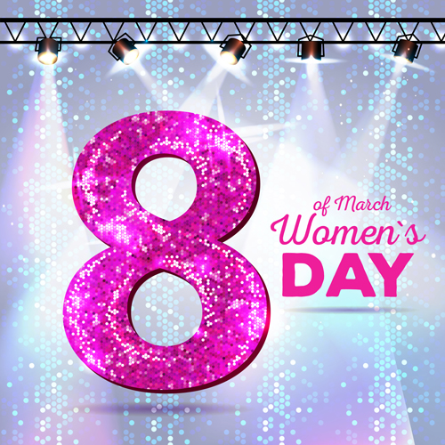 Womens day party background vector 02
