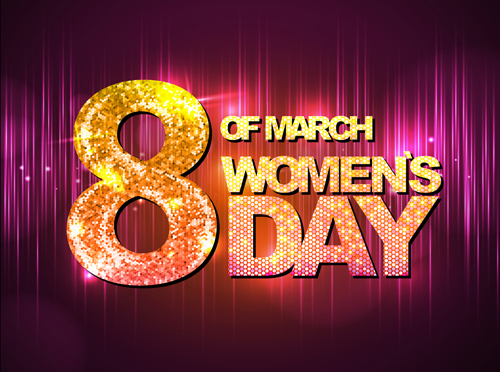 Womens day party background vector 03