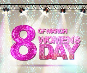 Womens day party background vector 04