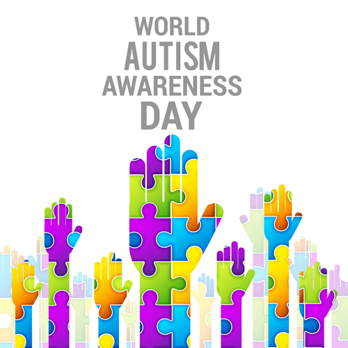 World autism awareness day poster vector 07