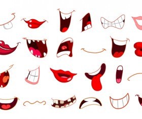cartoon mouths funny vector