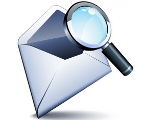 email and magnifier vector