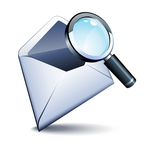 email and magnifier vector