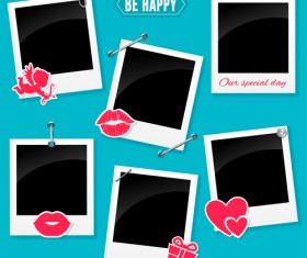 happy love photo frame vector