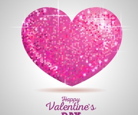 neon heart with valentines day vector