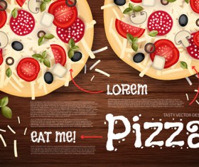 pizza poster vintage vector set 03