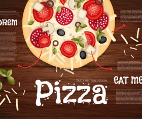pizza poster vintage vector set 04