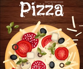 pizza poster vintage vector set 08