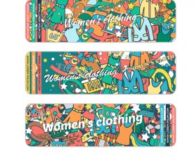 womens clothing hand drawn banners 02