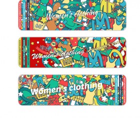 womens clothing hand drawn banners 03