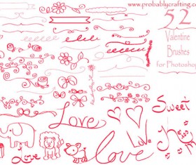52 Kind Hand Drawn Valentine Brushes