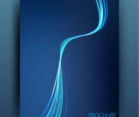 Abstract blue wave brochure cover vector