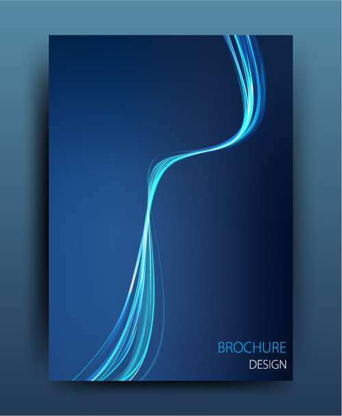 Abstract blue wave brochure cover vector
