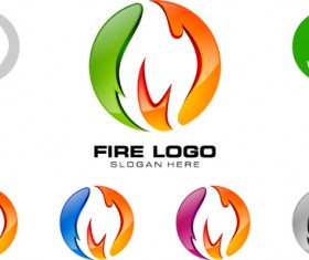 Abstract fire logos vector 01