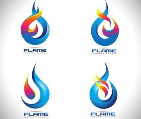 Abstract fire logos vector 02