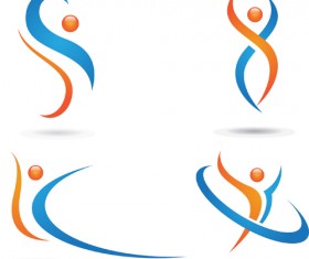 Abstract people logos vector material 01