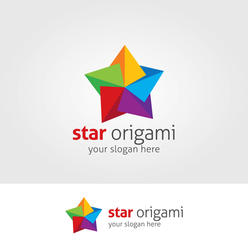 Abstract star logos vector set 02