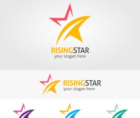 Abstract star logos vector set 03
