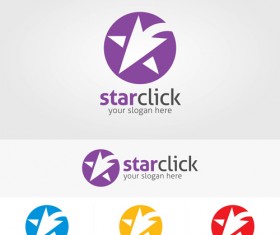 Abstract star logos vector set 04