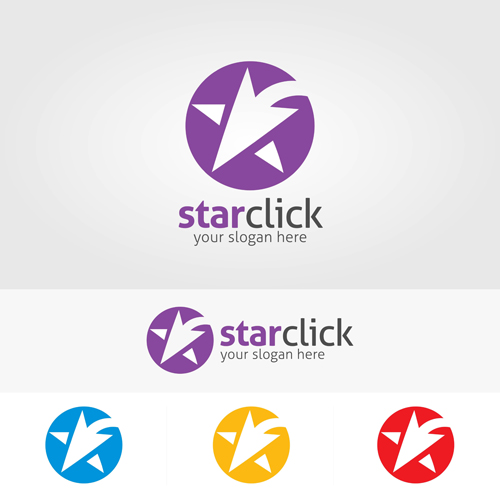 Abstract star logos vector set 04
