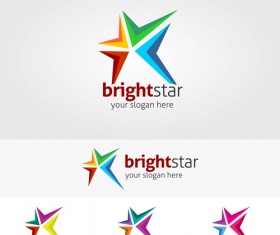 Abstract star logos vector set 05