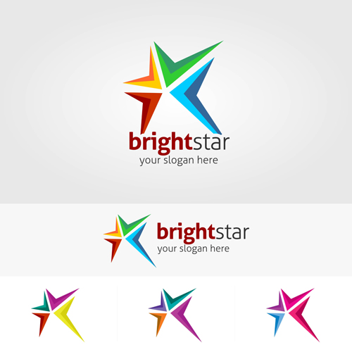 Abstract star logos vector set 05 free download