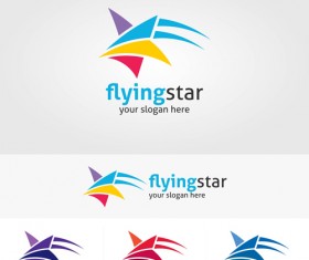 Abstract star logos vector set 06