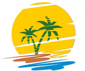 Abstract summer beach vector material