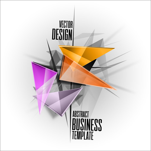 Abstract triangles business template vector 02