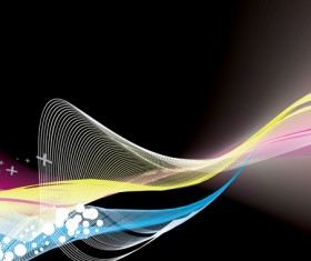 Abstract wave lines colored backgrounds vector 01