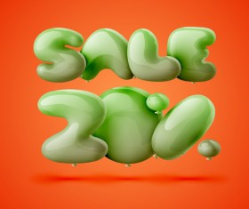 Balloons with sale discounts vector material 02